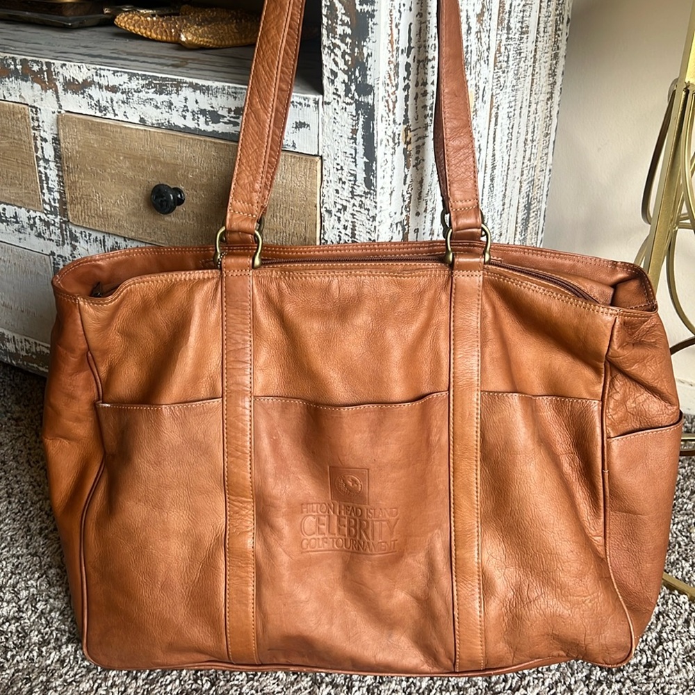 Hilton Head Island Celebrity Golf Tournament leather duffel bag